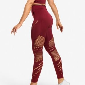 Better Bodies Red Waverly Mesh Leggings